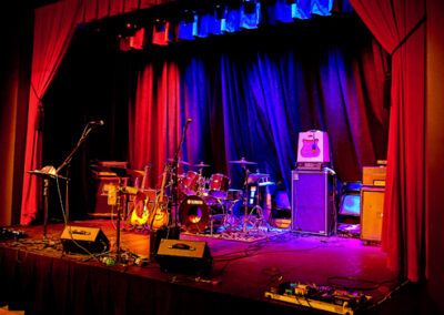 The Grand Annex Stage with instruments and sound equipment