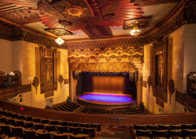 Warner Grand Theatre Stage View with Purple Lights