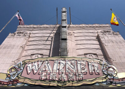 Warner Grand Theatre Exterior Close Up of Warner Grand Sign