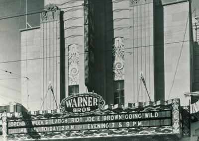 Warner Grand Theatre Historical Photo of the Outside Marquee Opening Week 1931