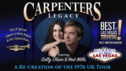Carpenter Legacy Promotional Image Carpenters Legacy Starring Sally Olson and Ned Mills A recreation of the 1976 UK Tour