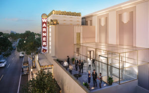 A rendering of the Warner Grand Theatre rooftop by SPF:architect