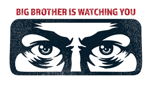 BIG BROTHER IS WATCHING YOU, Eyes, House of Bards Theatre Co. Logo, George Orwell's 1984