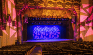 Warner Grand Theatre stage with lights on photographer Taso papadakis