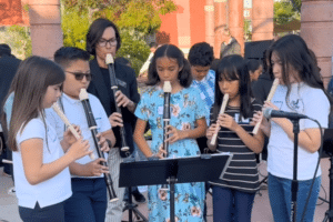 Recorders Students Performing for the Community