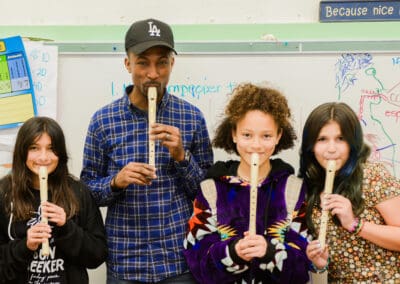 Recorder Students with Teaching Artist