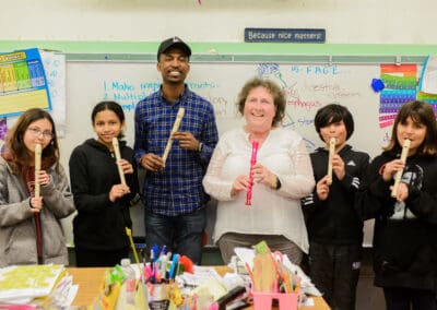 Recorder Students with Teaching Artist and Teacher